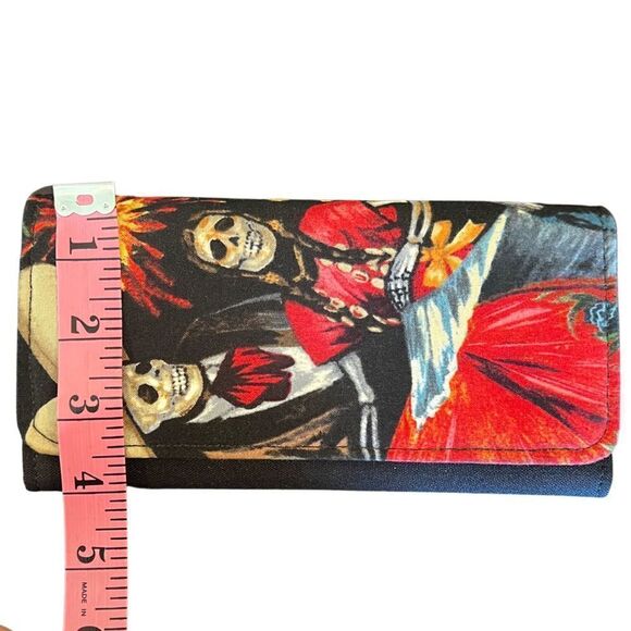 Día de los Muertos Day of The Dead Handmade Tri Fold Wallet - Picture 11 of 11